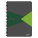 Leitz Office Notebook, Wirebound, 90 sheets, Ruled, 90gsm Ivory Paper, A5 Green - Outer carton of 5 44590055