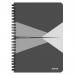 Leitz Office Notebook, Wirebound, 90 sheets, Ruled, 90gsm Ivory Paper, A5 Grey - Outer carton of 5 44590085