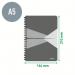 Leitz Office Notebook A5 ruled, wirebound with cardboard cover - Outer carton of 5 44591085