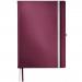 Leitz Style Notebook A4 ruled with hardcover 80 sheets. With fastener, pen holder and inside pockets. Garnet Red - Outer carton of 5 44750028