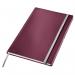 Leitz Style Notebook A4 ruled with hardcover 80 sheets. Garnet Red - Outer carton of 5 44751028