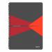 Leitz Office Notebook A4 ruled, wirebound with Polypropylene cover 90 sheets. Red - Outer carton of 5 44960025