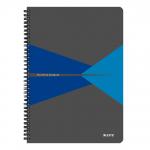 Leitz Office Notebook A4 ruled, wirebound with Polypropylene cover 90 sheets. Blue - Outer carton of 5 44960035