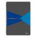 Leitz Office Notebook A4 ruled, wirebound with Polypropylene cover 90 sheets. Blue - Outer carton of 5 44960035