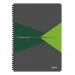 Leitz Office Notebook A4 ruled, wirebound with Polypropylene cover 90 sheets. Green - Outer carton of 5 44960055