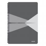 Leitz Notebook Office PP A4 Ruled Grey - Outer Carton of 5 44961085