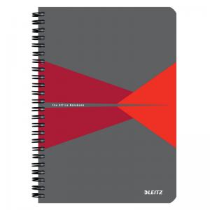 Leitz Notebook Office PP A5 Ruled Red - Outer Carton of 5 44991025