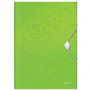 Leitz WOW 3-Flap Folder. Polypropylene. 150 sheet capacity. A4. Green.