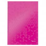 Leitz WOW Notebook A4 ruled with hardcover 80 sheets. Pink. - Outer carton of 6 46251023