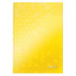 Leitz WOW Notebook A5 ruled with hardcover 80 sheets. Yellow - Outer carton of 6 46271016