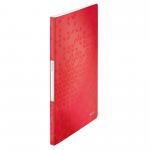 Leitz WOW Display Book Polypropylene. 20 pockets. 40 sheet capacity. A4. Red - Outer carton of 10 46310026