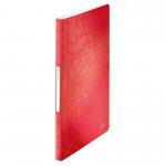 Leitz WOW Display Book Polypropylene. 40 pockets. 80 sheet capacity. A4. Red - Outer carton of 10 46320026
