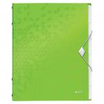 Leitz WOW Divider Book. Polypropylene. 6 tabbed dividers. A4. Green 46330054