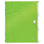 Leitz WOW Divider Book. Polypropylene. 12 tabbed dividers. A4. Green 46340054