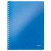 Leitz WOW Notebook A4 ruled, wirebound with Polypropylene cover 80 sheets. Blue - Outer carton of 6 46370036