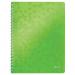 Leitz WOW Notebook A4 ruled, wirebound with Polypropylene cover. 80 sheets. Green - Outer carton of 6 46370054