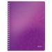 Leitz WOW Notebook A4 ruled, wirebound with Polypropylene cover 80 sheets. Purple - Outer carton of 6 46370062