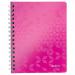 Leitz WOW Notebook A5 ruled, wirebound with Polypropylene cover 80 sheets. Pink - Outer carton of 6 46390023