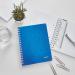 Leitz WOW Notebook A5 ruled, wirebound with Polypropylene cover 80 sheets. Blue - Outer carton of 6 46390036