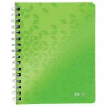 Leitz WOW Notebook A5 ruled, wirebound with Polypropylene cover. 80 sheets. Green - Outer carton of 6 46390054