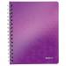 Leitz WOW Notebook A5 ruled, wirebound with Polypropylene cover 80 sheets. Purple - Outer carton of 6 46390062