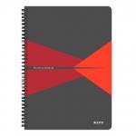 Leitz Office Notebook A4 squared, wirebound with cardboard cover, 90 sheets, Microperforated, Red 46470025