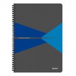 Leitz Office Notebook A4 squared, wirebound with cardboard cover, 90 sheets, Microperforated, Blue 46470035