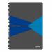 Leitz Office Notebook A4 squared, wirebound with cardboard cover, 90 sheets, Microperforated, Blue 46470035