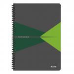 Leitz Office Notebook A4 squared, wirebound with cardboard cover, 90 sheets, Microperforated, Green 46470055