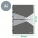 Leitz Office Notebook A4 squared, wirebound with cardboard cover - Outer carton of 5 46471025