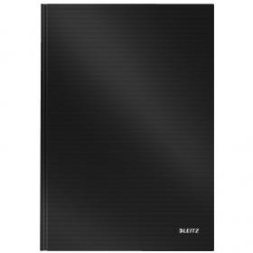 Leitz Solid Notebook A4 ruled with hardcover 80 sheets of high opacity paper. Casebound. Black - Outer carton of 6 46650095