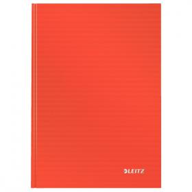 Leitz Solid Notebook A5 ruled with hardcover 80 sheets of high opacity paper. Casebound. Light Red - Outer carton of 6 46670020