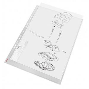 Esselte Heavy Duty Punched Pocket, Transparent, Matte, 85 Micron