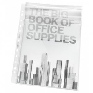 Leitz Premium Punched Expanding Pocket with Flap, Transparent, Matte,