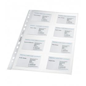 Leitz Business Card Pocket A4 Crystal Clear, strong 0.105mm Polypropylene, 16 business card capacity (1 bag of 10) - Outer carton of 10 47583003