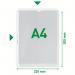 Leitz Pocket. Embossed, extra strong 0.13 mm, 30% pre-consumer recycled plastic PP. With paper insert. 2 sides open. A4. (1 Pack of 100) Clear 47800003