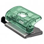 This photo features a green Rapid ColourIce Mini Hole Punch FC5, with multiple rapid hole punches lined up in a row. The vibrant color and compact size appear perfect for completing small paper organization or craft projects.