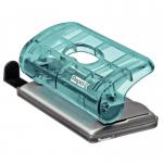 A photograph of Rapid Hole Punches Rapid ColourIce Mini Hole Punch FC5 Blue 5001332 shows a compact and vibrant blue hole puncher with a streamlined design. The punch has multiple holes and a lever for easy punching. The bright color adds a pop of personality to any workspace.