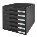 Leitz Plus 6 Drawer Cabinet A4 - Black 52120095