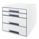 Leitz WOW CUBE Drawer Cabinet, 4 drawers (2 big and 2 small). A4 Maxi. White 52132001