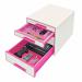 Leitz WOW CUBE Drawer Cabinet, 4 drawers (2 big and 2 small). A4 Maxi. Whitepink 52132023