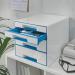 Leitz WOW CUBE Drawer Cabinet, 4 drawers (2 big and 2 small). A4 Maxi. Whiteblue 52132036