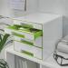 Leitz WOW CUBE Drawer Cabinet, 4 drawers (2 big and 2 small). A4 Maxi. Whitegreen. 52132054