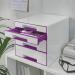 Leitz WOW CUBE Drawer Cabinet, 4 drawers (2 big and 2 small). A4 Maxi. Whitepurple 52132062