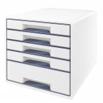 Leitz WOW CUBE Drawer Cabinet, 5 drawers (1 big and 4 small). A4 Maxi. White 52142001