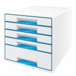 Leitz WOW CUBE Drawer Cabinet, 5 drawers (1 big and 4 small). A4 Maxi. Whiteblue 52142036