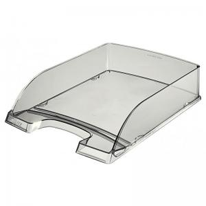 Leitz Plus Letter Tray, Transparent A4. Transparent Smoked Grey -