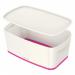 Leitz MyBox WOW Small with lid, Storage Box 5 litre, W 318 x H 128 x D 191 mm. Whitepink - Outer carton of 4 52291023