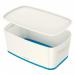 Leitz MyBox WOW Small with lid, Storage Box 5 litre, W 318 x H 128 x D 191 mm. Whiteblue - Outer carton of 4 52291036