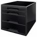 Leitz CUBE 4 drawer unit (2 big and 2 small). A4 Maxi. Black 52521095